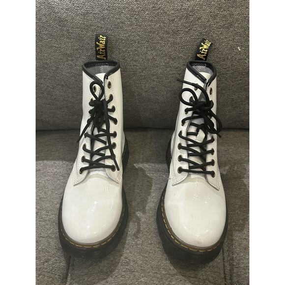 Dr. Martens Zavala Lace Up Combat Ankle Boots Women's Size 6 White - Picture 1 of 8